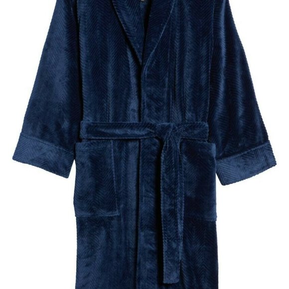 NWT L/XL Daniel Butchler Plush Chevron Robe - Picture 1 of 3